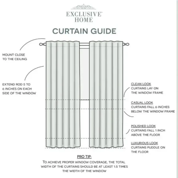 NWOT Exclusive Home Curtains Winter White Thermal Blackout 52" W x 108" L SET - Picture 4 of 8